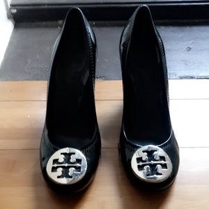 Tory Burch black wedged heels